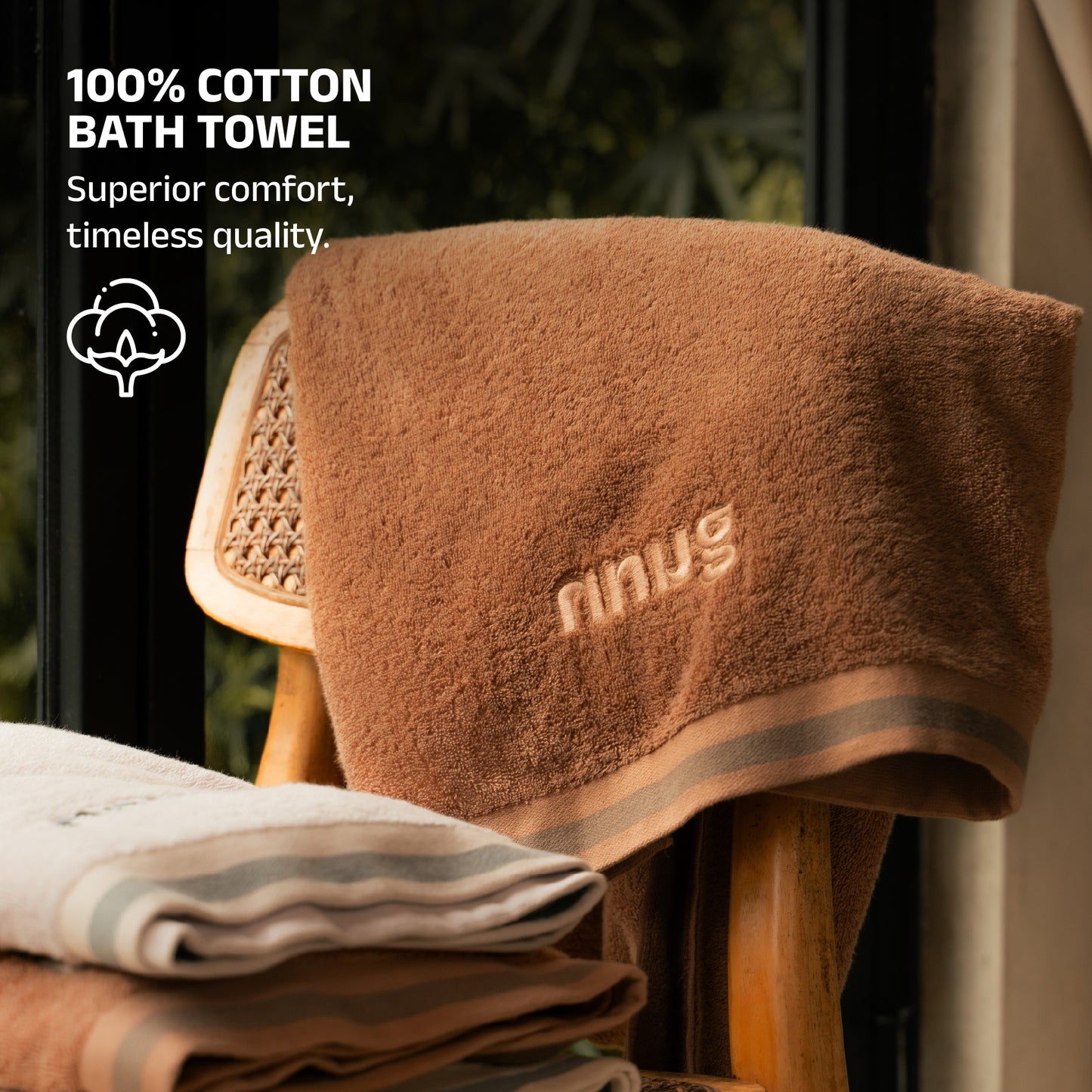 NNUG 100% Organic Cotton Towels - Desert Beige