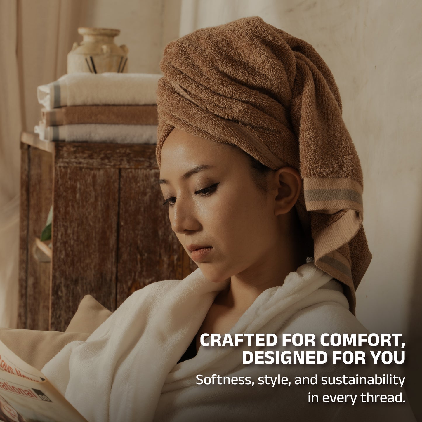 NNUG 100% Organic Cotton Towels - Desert Beige