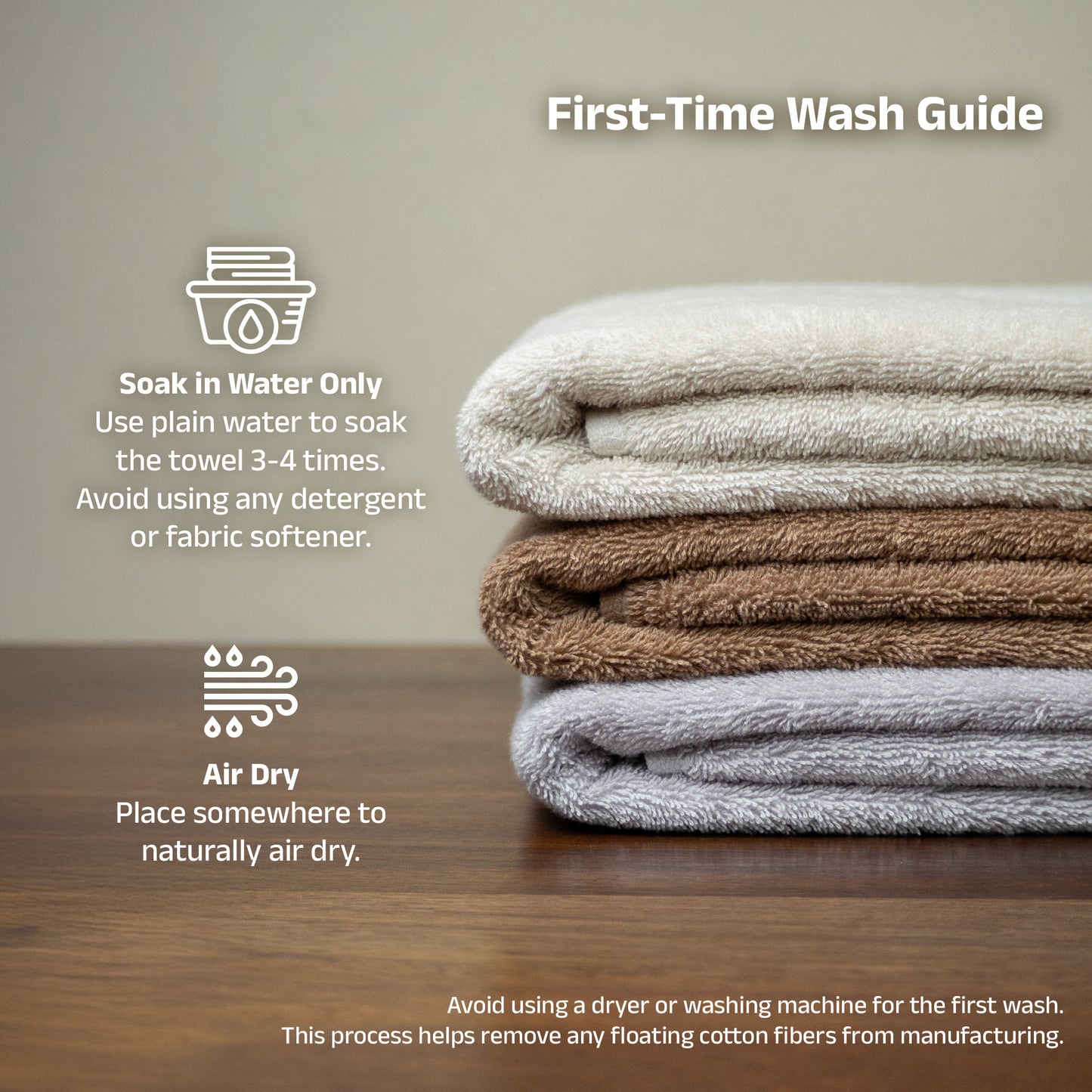 NNUG 100% Organic Cotton Towels - Desert Beige