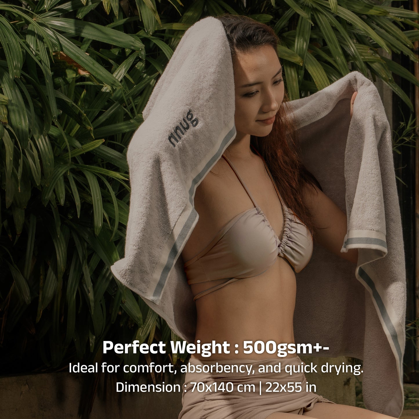 NNUG 100% Organic Cotton Towels - Urban Grey