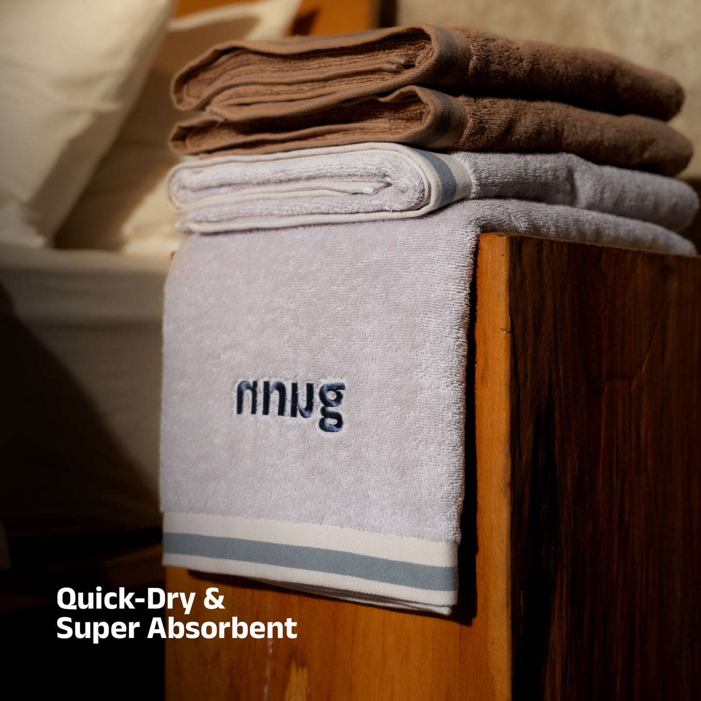 NNUG 100% Organic Cotton Towels - Urban Grey